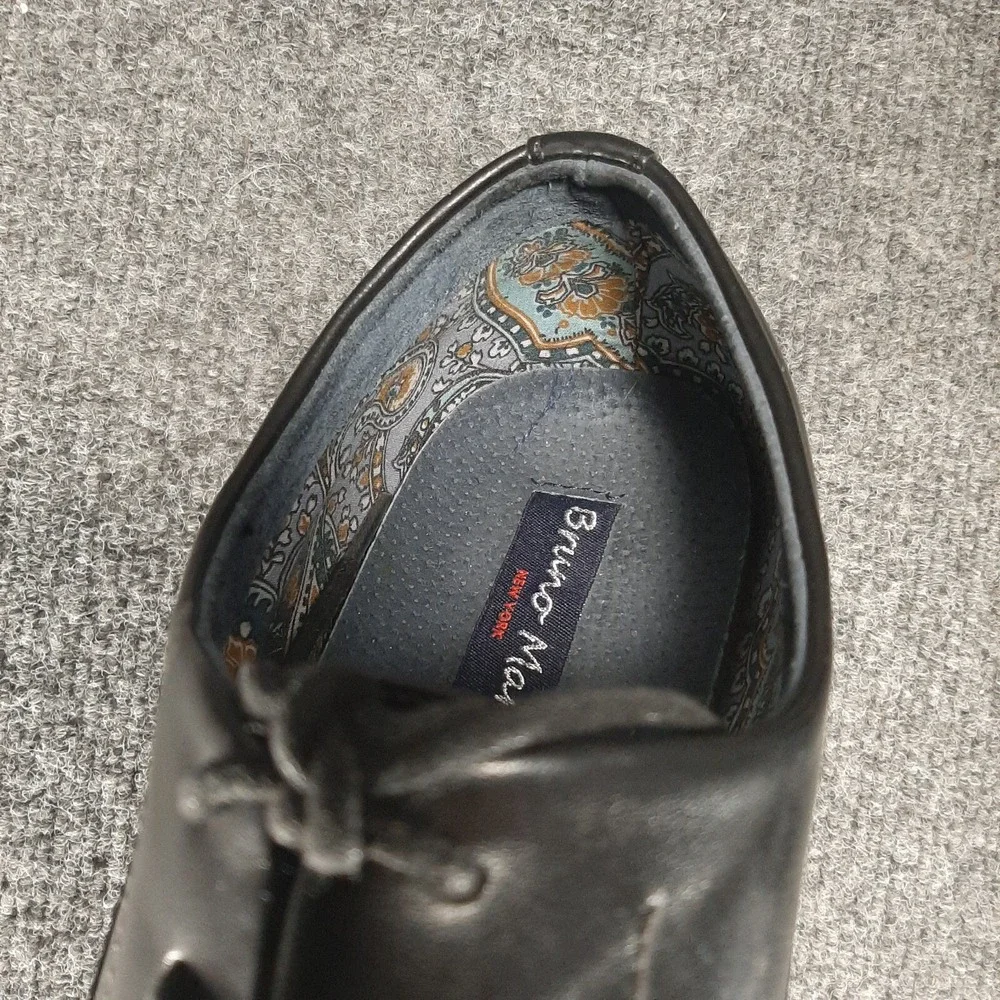 Bruno Marc Louis 2 Mens Black Leather Oxford Cap Toe Dress Shoes Size 12